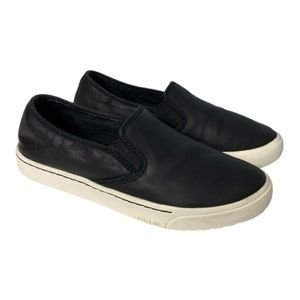 Sorel Campsneak Black Leather Casual Sneakers Slip-on Shoes 8
